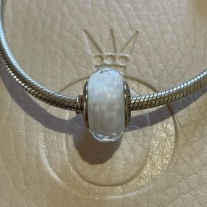 Pandora White Murano Glass Charm🤍